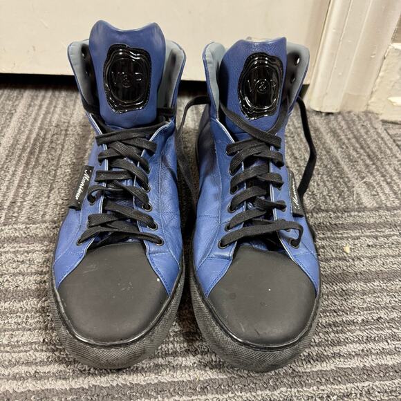 Viktor & Rolf Blue & Black Leather High Top Sneakers EU 44 Designer Luxury Shoes main image 7